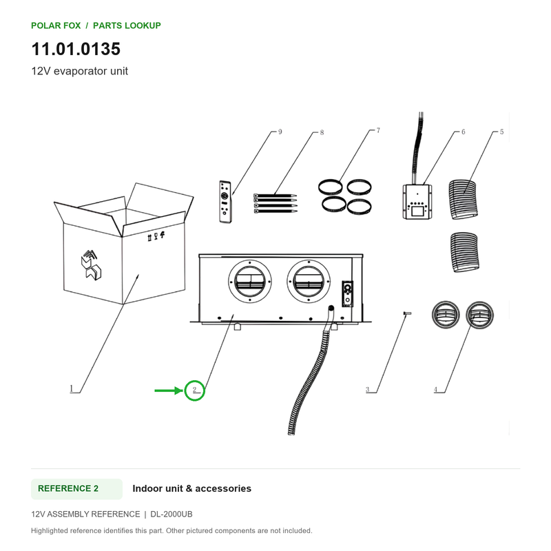 Polar Fox 12V evaporator unit — 11.01.0135