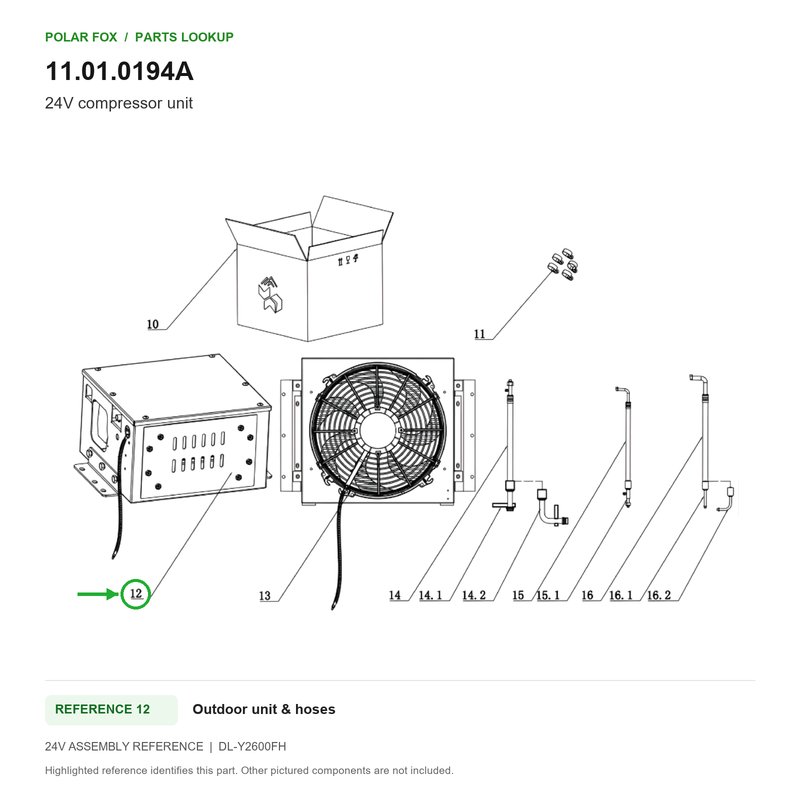 Polar Fox Compressor unit — 11.01.0194A (voltage verification pending)