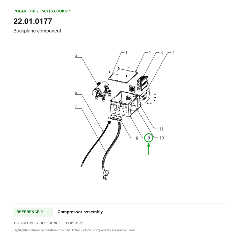 Polar Fox Backplane component — 22.01.0177