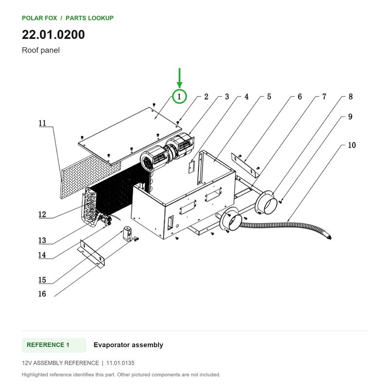 Polar Fox Roof panel — 22.01.0200