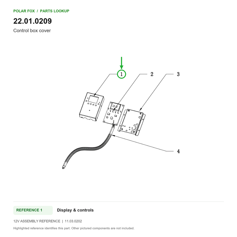 Polar Fox Control box cover — 22.01.0209