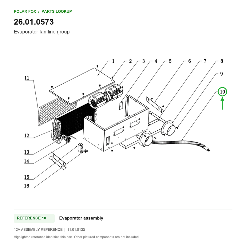 Polar Fox Evaporator fan line group — 26.01.0573