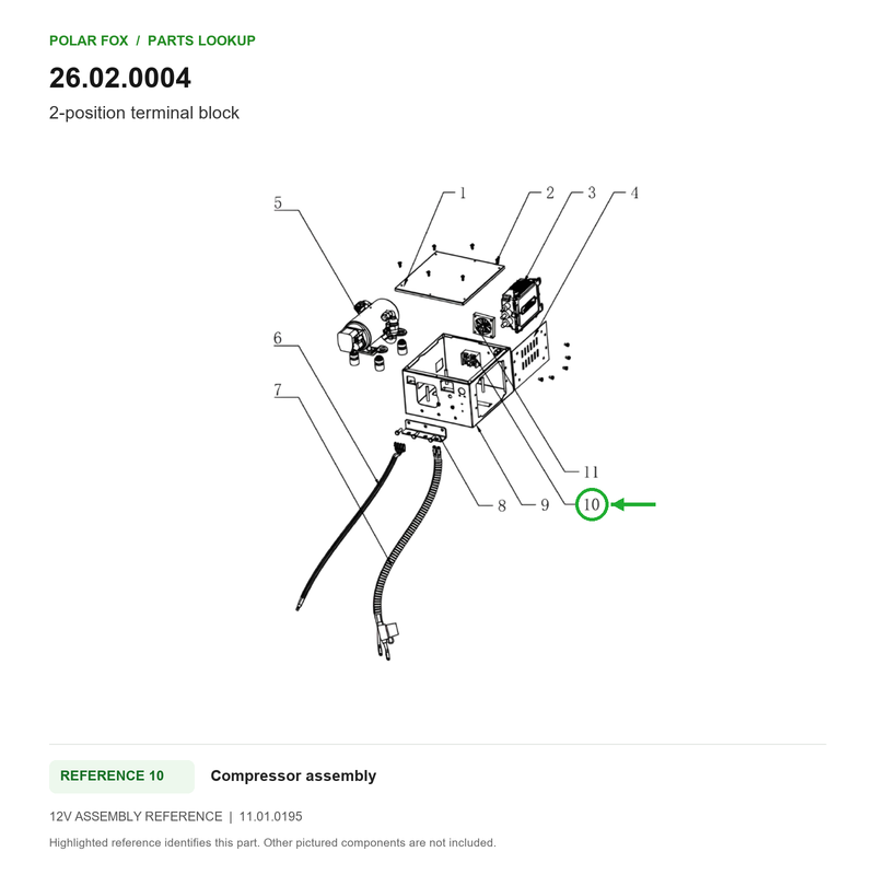 Polar Fox 2-position terminal block — 26.02.0004