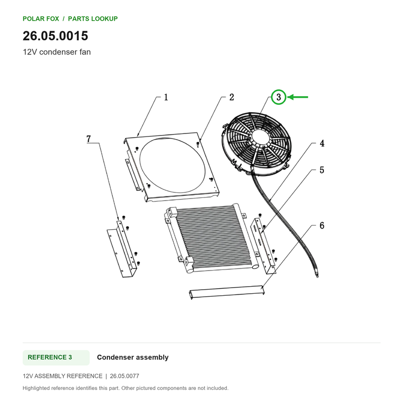 Polar Fox 12V condenser fan — 26.05.0015