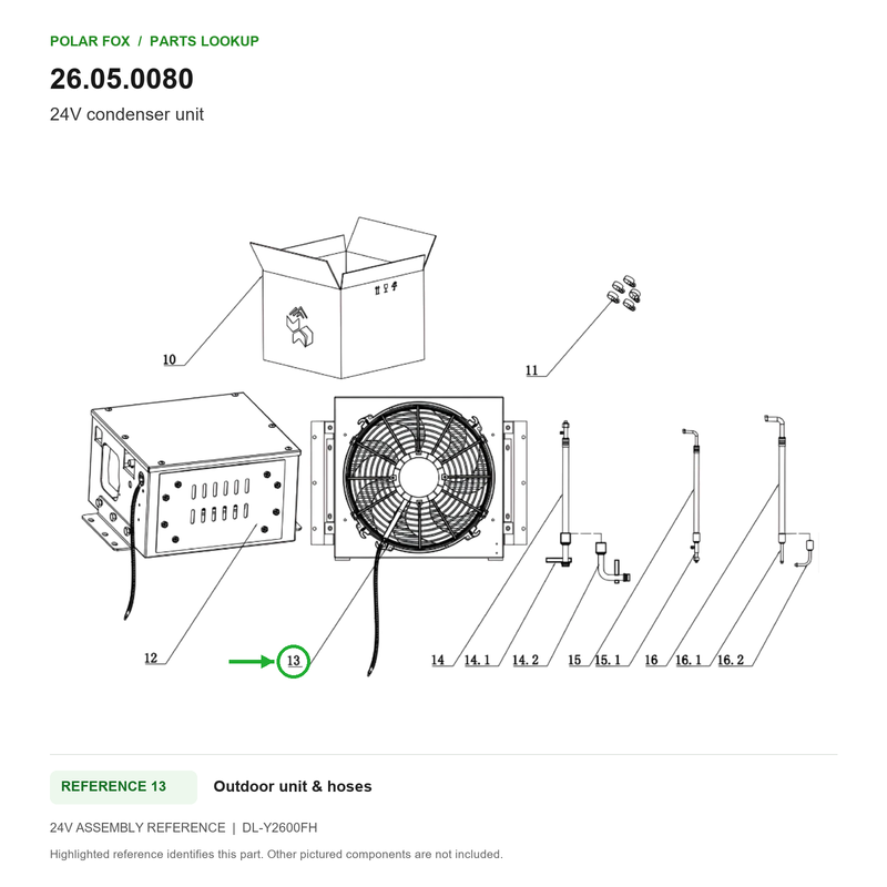 Polar Fox 24V condenser unit — 26.05.0080