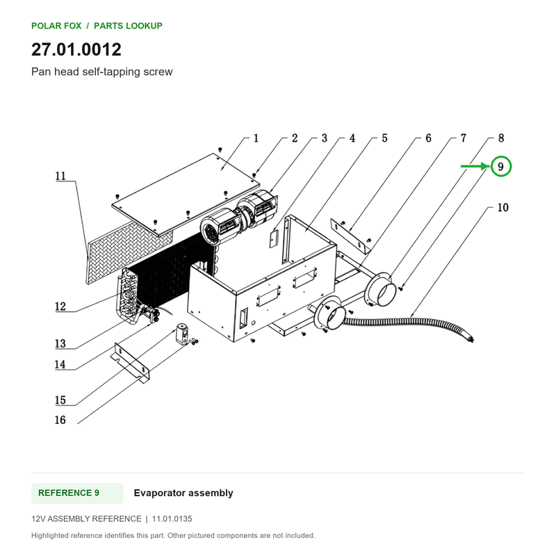 Polar Fox Pan head self-tapping screw — 27.01.0012