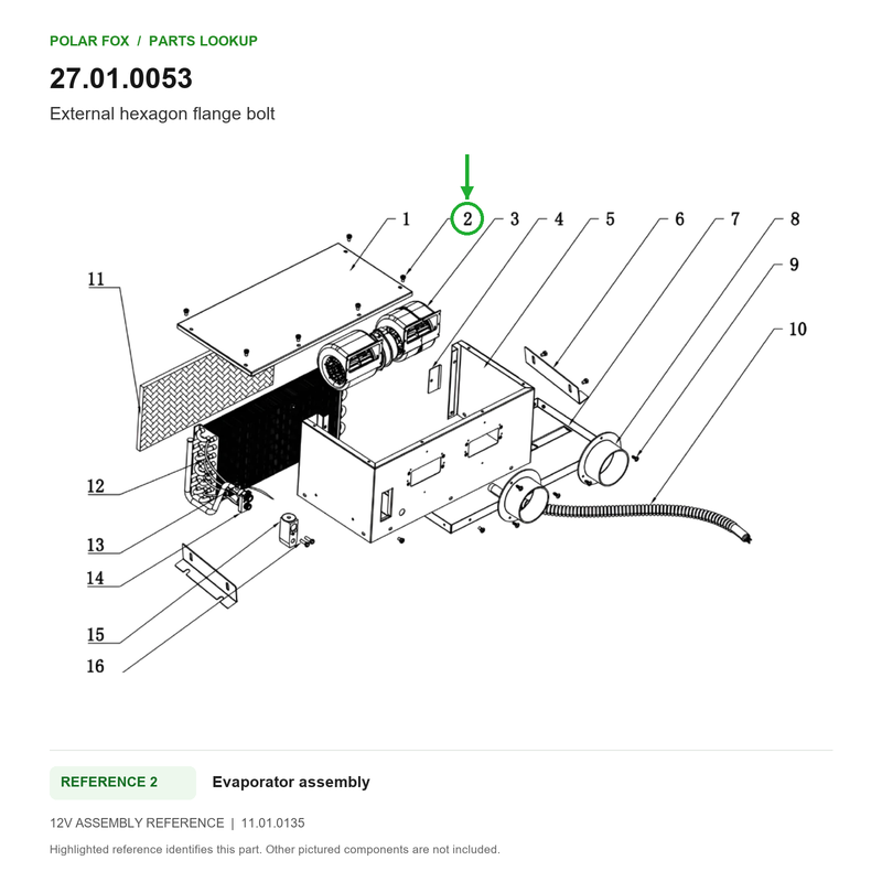 Polar Fox External hexagon flange bolt — 27.01.0053