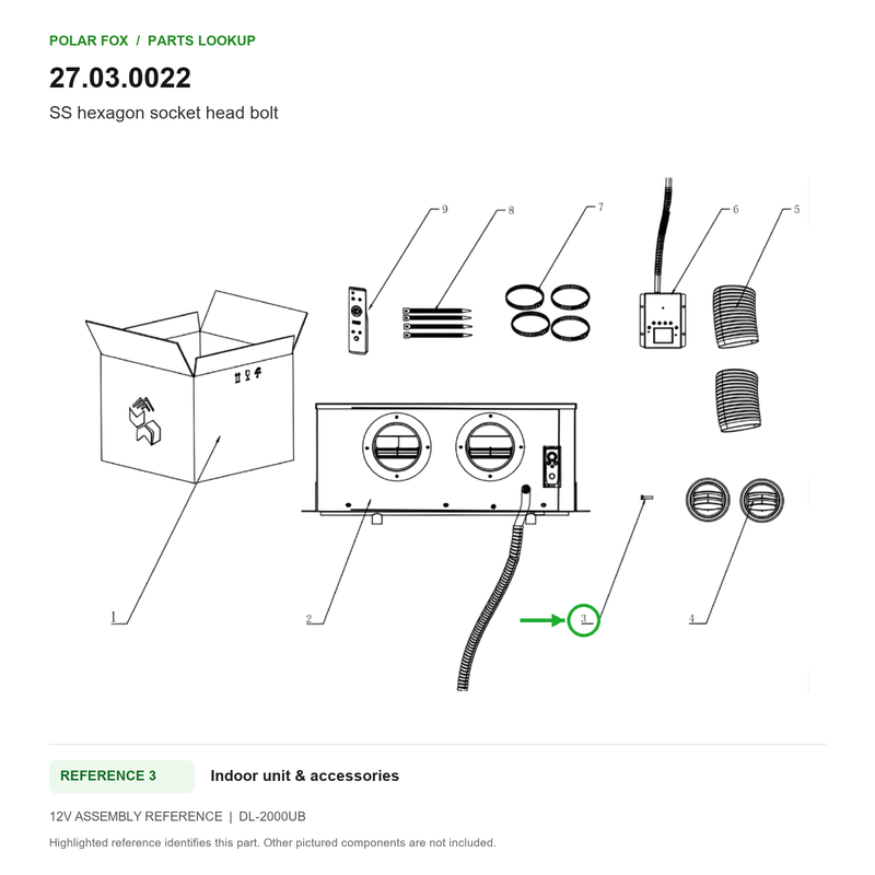 Polar Fox SS hexagon socket head bolt — 27.03.0022
